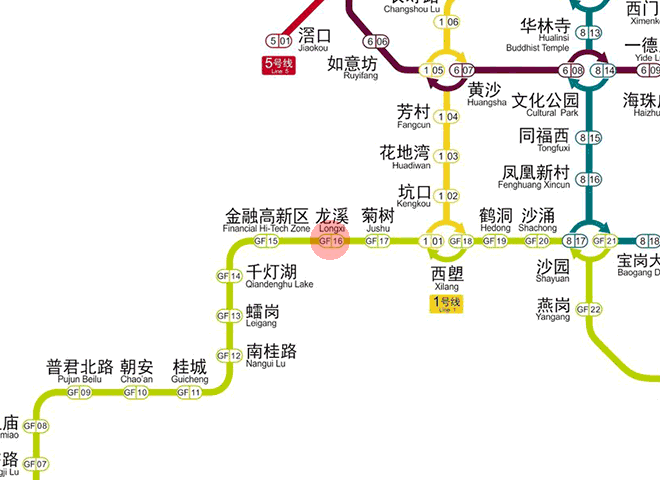 Longxi station map