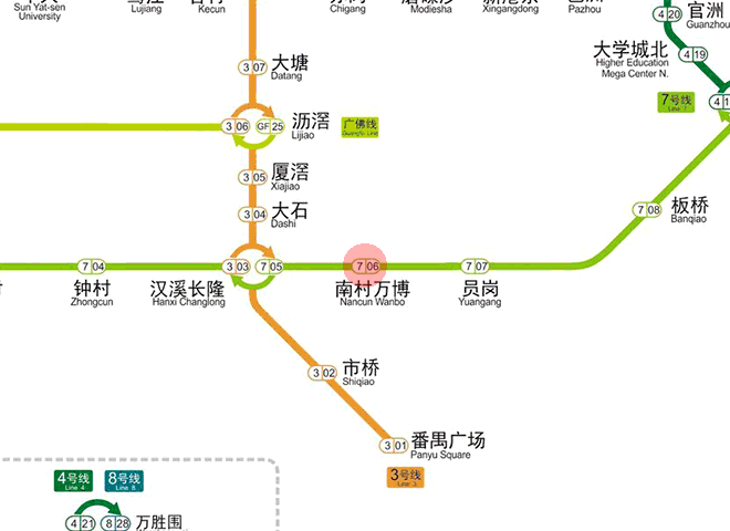 Nancun Wanbo station map