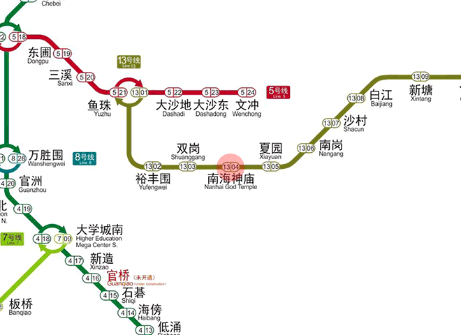 Nanhai God Temple station map