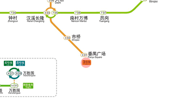 Panyu Square station map