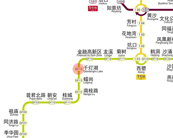 Qiandeng Lake station map