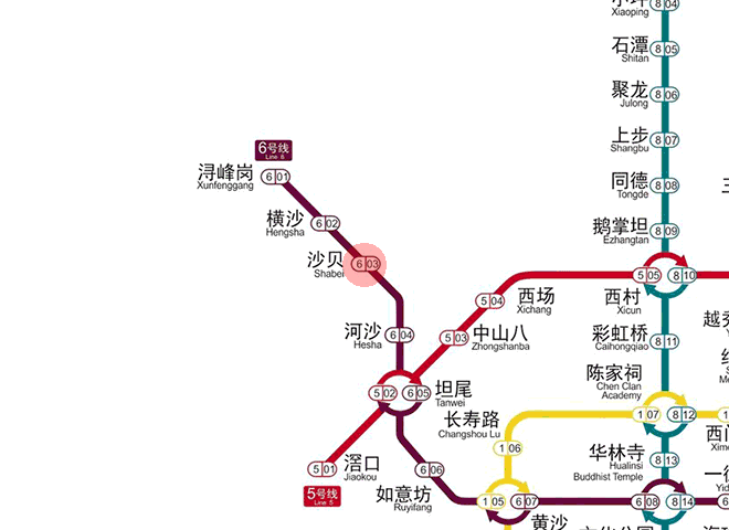 Shabei station map