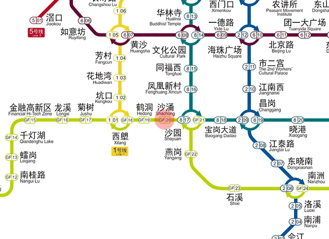 Shachong station map