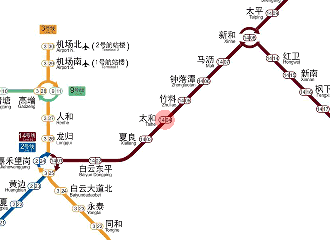 Taihe station map
