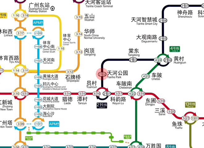 Tianhe Park station map