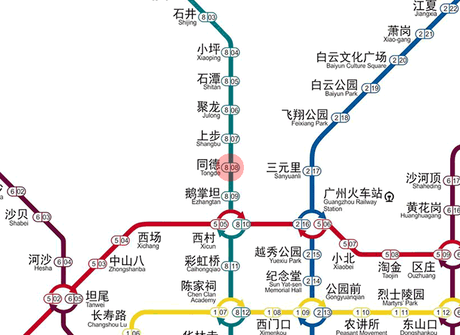 Tongde station map