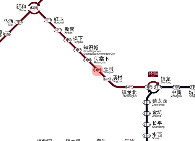 Wangcun station map