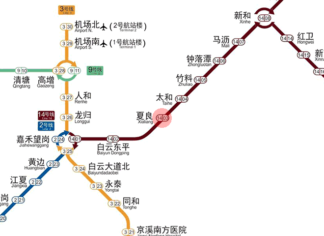 Xialiang station map