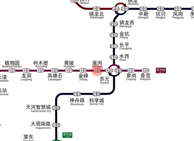 Xiangang station map