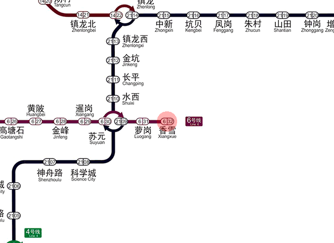 Xiangxue station map