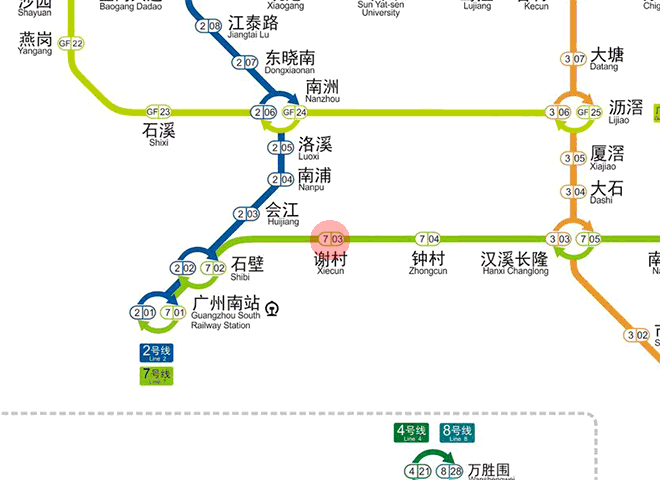Xiecun station map