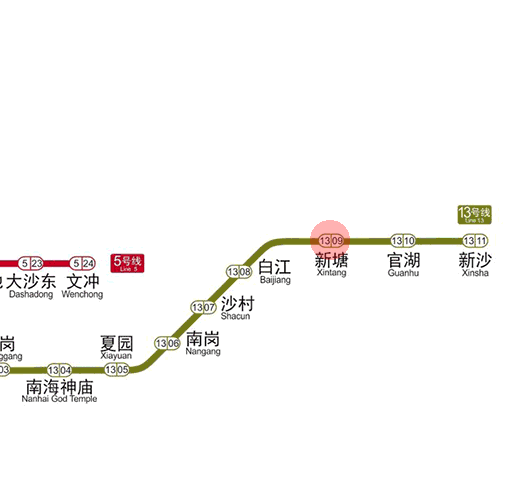 Xintang station map