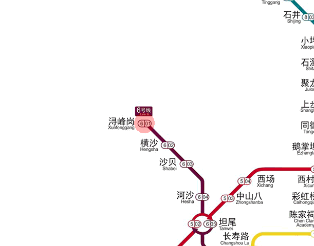 Xunfenggang station map