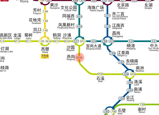 Yangang station map