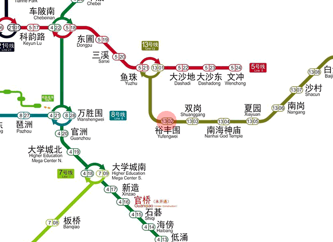 Yufengwei station map