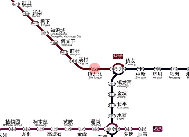 Zhenlongbei station map