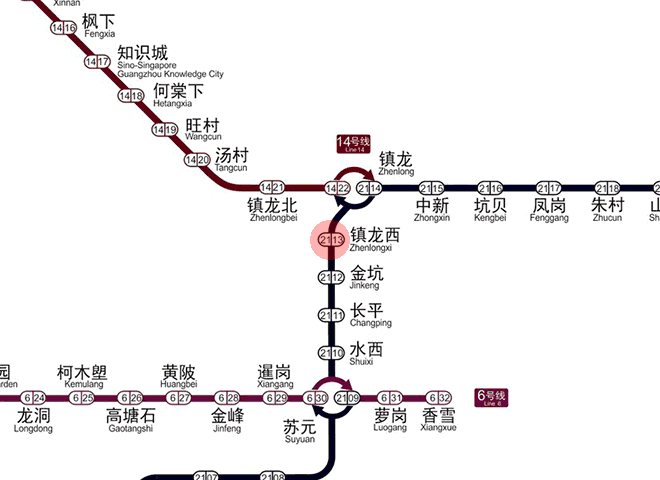 Zhenlongxi station map