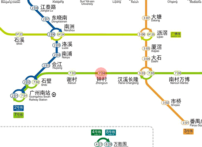 Zhongcun station map