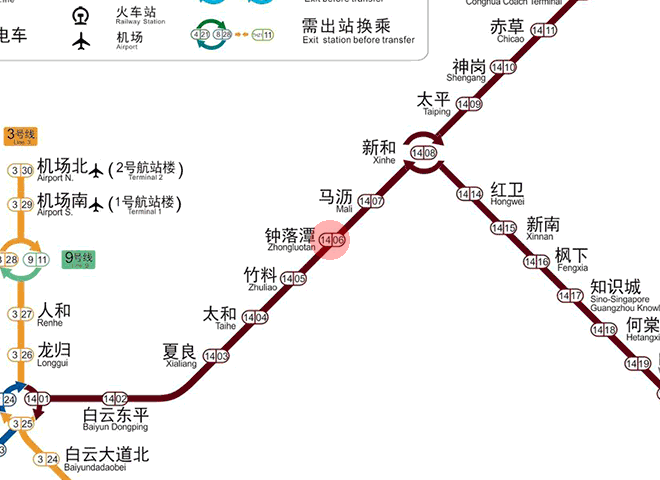 Zhongluotan station map