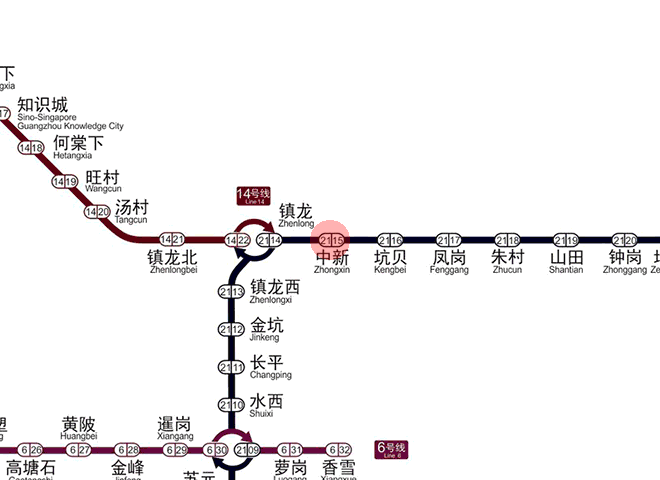 Zhongxin station map