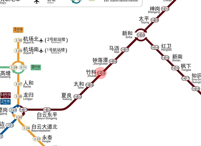 Zhuliao station map