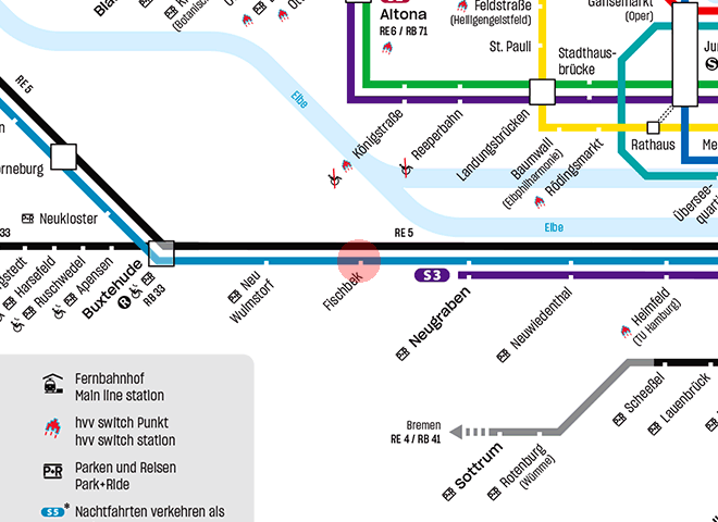 Fischbek station map