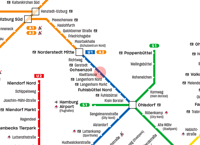 Kiwittsmoor station map