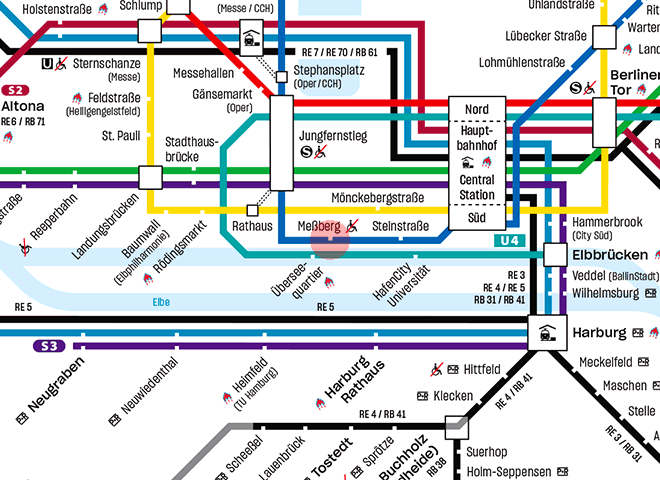 Messberg station map
