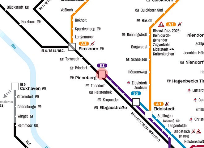 Pinneberg station map