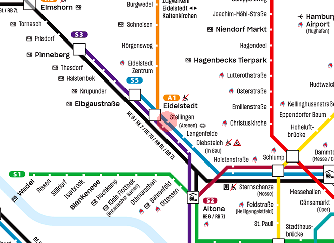 Stellingen station map