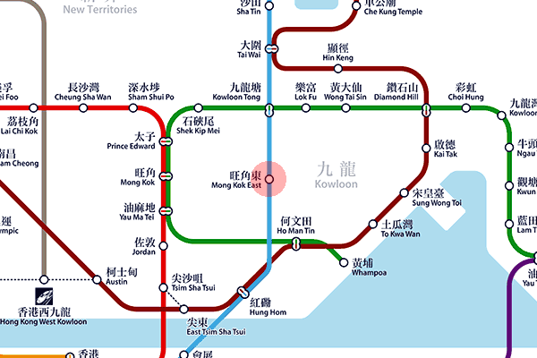 Mong Kok East station map