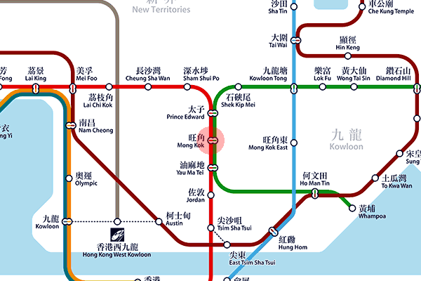 Mong Kok station map