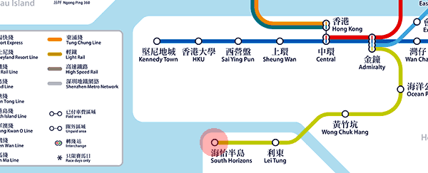 South Horizons station map