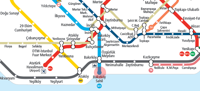 Bakirkoy Sahil station map
