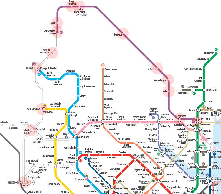 Istanbul Metro Line M11 map