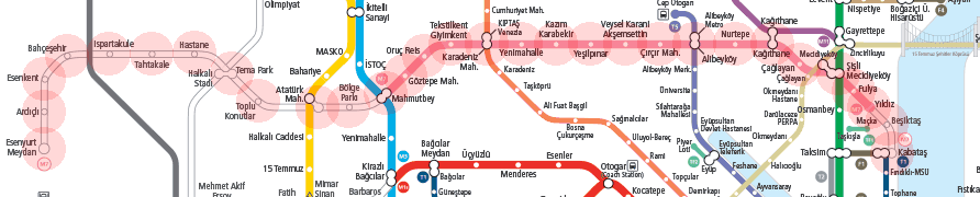 Istanbul Metro Line M7 map