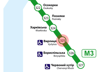 Vyrlytsia station map