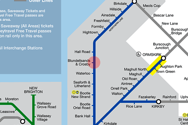 Blundellsands & Crosby station map