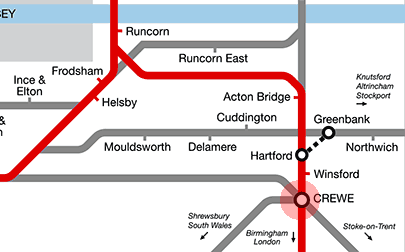 Crewe station map