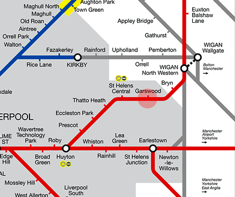 Garswood station map