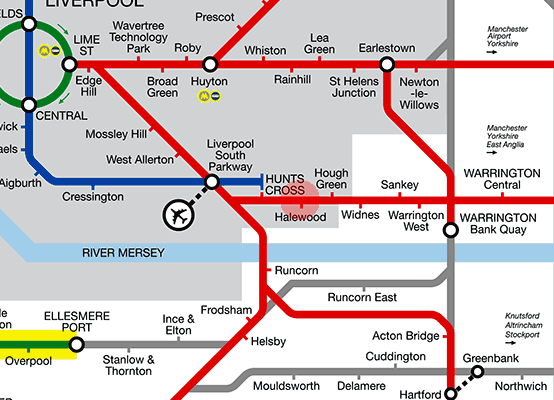 Halewood station map