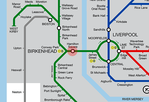 Hamilton Square station map