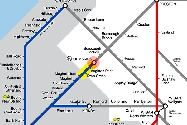 Ormskirk station map