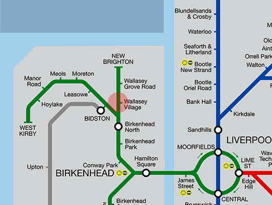 Wallasey Village station map