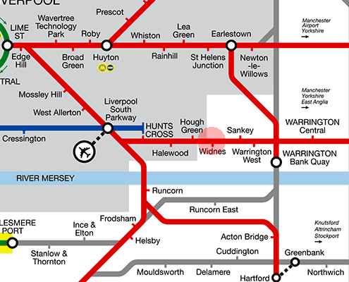 Widnes station map