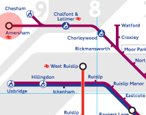 Amersham station map