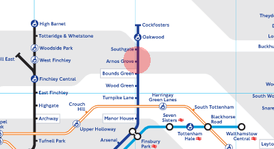 Arnos Grove station map