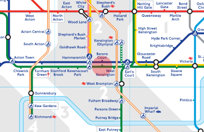 Barons Court station map