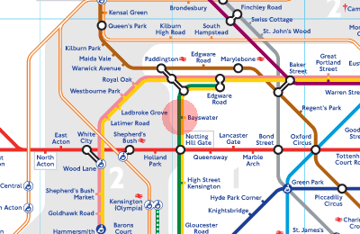 Bayswater station map