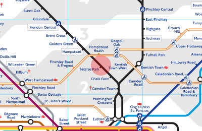 Belsize Park station map